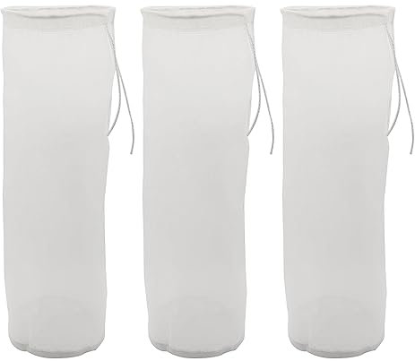 UMCHU 3 Piezas 200 mesh lavable Nylon Malla fina,Filtro para Leche Vegetal,para leche de nueces vegana, leche de almendras, zumo de frutas, café, queso(25 * 7cm)