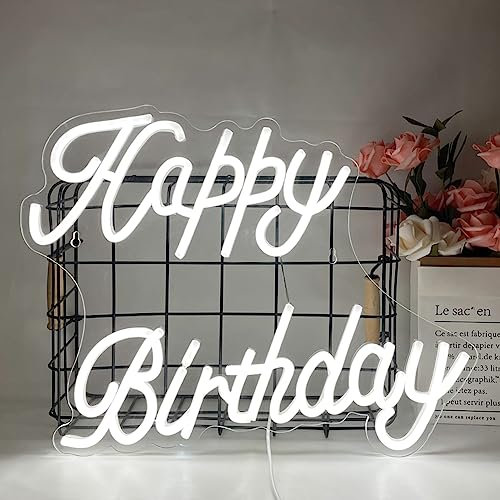 Luci al neon Buon compleanno USB Powered Room Bar Party Birthday Acrilico Neon Sign Wall Decor Regalo di compleanno insegna al neon