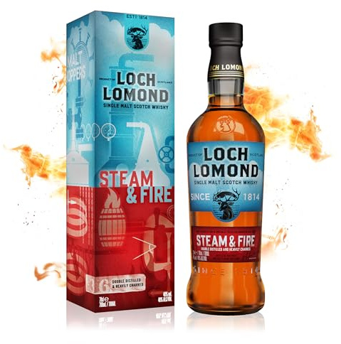 Loch Lomond Steam & Fire Single Malt Whisky 70cl | This Classic Loch Lomond Whisky is Double Distilled, Heavily Charred and Matured in Amercian Oak Casks for a Premium Scotch Whisky Gift Choice