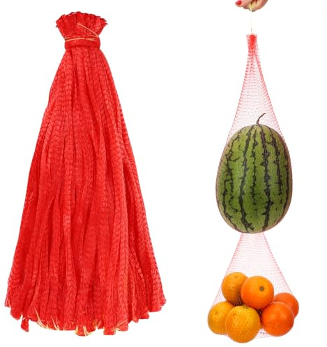 ENPOINT lök färskpåse, 100-pack stor melon hängmatta för spaljé nät grönsakspåsar återanvändbara produceringspåsar vattenmelonnät melon vagga för trädgård, honungsdew melon, kantaloupe, 59,9 cm