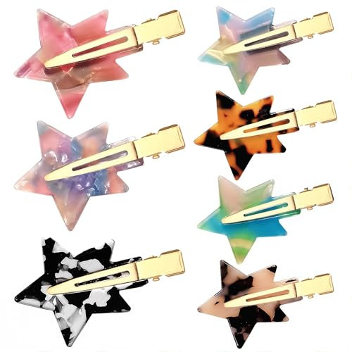 NHQZ 7 Piezas de Pinzas para el Pelo sin Doblar Clips,Pinzas Pelo Niña,Forma de Estrella,Pinzas para el Pelo sin Doblar Clips,Sin Dobleces,Herramienta de Clips de Peinado para Mujeres Niñas(NHQ)