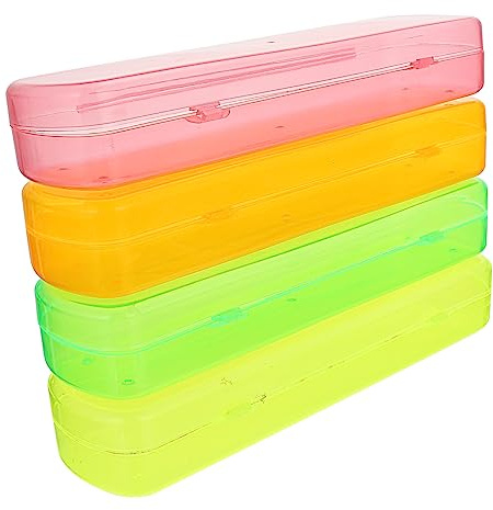 HAMPPLIES 4piezas Caja para Cepillos De Dientes y Pasta De Dientes Organizador De Viaje Portátil Estuche Transparente para Almacenamiento De Cepillo y Pasta para Camping y Viajes