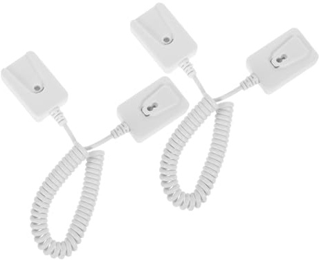 POPETPOP Cable de Seguridad para Control Remoto Diseño de Cuerda Anti-pérdida y Soporte Adhesivo de Plástico Blanco, 2 Piezas para Uso Multifuncional
