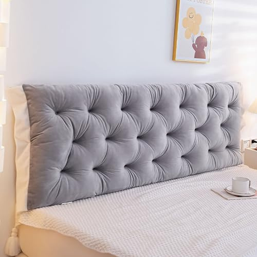 Silver Gray,150x50x5cm,Almohada de Lectura Suave, Sofá Cojines de Lectura,120/150/200/180cm Cabecera Cojín, Cojín Grande de Pared, Respaldo de Cama Almohada Lumbar para Sala de Esta Sillas Dormitorio