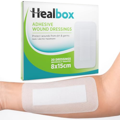 Healbox Apósitos Adhesivos para Heridas 8 cm x 15 cm – Caja de 20