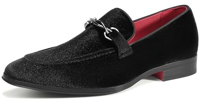 Bruno Marc Men's Dress Tuxedo Shoe Slip-on Classic Loafers | Luxury Velvet Upper Horsebit Cushioned Foam Insole Formal Business Wedding Prom Banquet Elegant Suits Wear