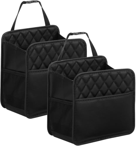 Ling - Organizer per Sedile Posteriore dell'Auto, 2 Pezzi, Impermeabile, in Pelle PU, Grande, Pieghevole, Universale, da Appendere, per Bambini e Adulti