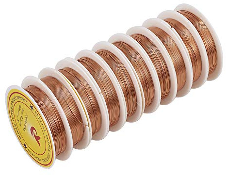 Beadthven - 10 rotoli di filo di rame resistente all'ossidazione, spessore 0,5 mm, 80 m, pieghevole, per gioielli e perline, per fai da te, fiori, artigianato, avvolgimento, ciondoli, 8 m per rotolo