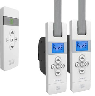 WIR elektronik, eWickler 2 Fenster Funk-Set, eW840-F-M, 2x elektrischer Gurtwickler + 1x Fernbedienung FB-9, für 12-15 mm Gurtband, Unterputz, bis 50 kg, inkl. Netzstecker (2 Fenster)