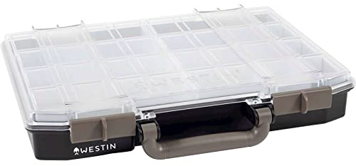 Westin W6 Lure Vault 7,9x33,7x27,8 + 4 Inserts - Angelbox für Gummifische, Köderbox zum Raubfischangeln, Kunstköderbox