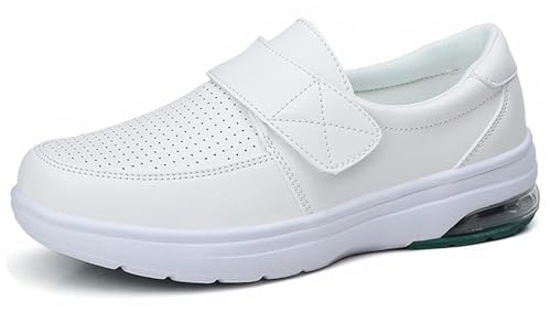 Scarpe da Allattamento Sanitarie da Donna,Olio E Antiscivolo Scarpe da Infermiera da Lavoro per Donna,Comodo Traspirante Ortopedico Scarpe da Cuoco Ambulante,per Ospedale (Color : White, Size : 38 E
