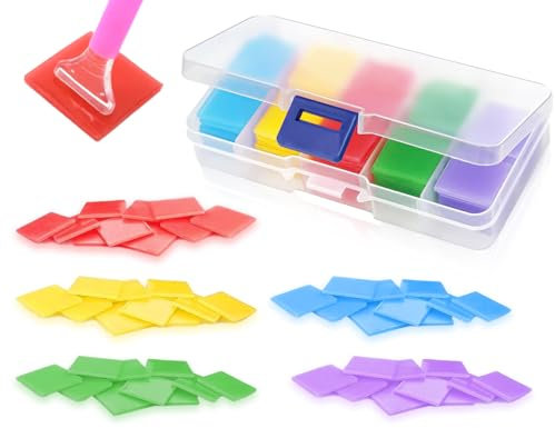 KAPSING 100 Stück Diamond Painting kleber, Diamond Painting Wachs Kleber, Glue Clay, 2 x 2cm Diamond Painting Wax mit Aufbewahrungsbox, Diamond Painting Zubehör