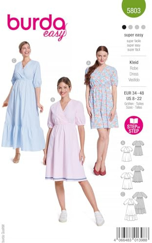 Burda Schnittmuster, 5803, Kleid [Damen, Gr. 34-48], Level 1 super easy