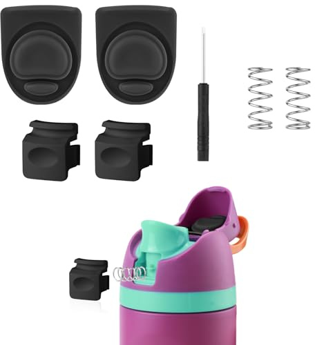 NQEUEPN 2 Tapones y 2 Botones Repuesto para Owala FreeSip 19/24/32/40 oz, Junta Tapón Silicona Sin Bpa Tapa Accesorios Sellado de Interruptor de Boca de Botella, con 2 Resortes, Destornillador