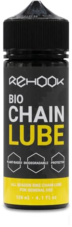 Rehook Bio Bike Chain Lube 120ml, Plant-Based Bicycle Chain Lubricant | All-Weather Chain Oil for Road, Mountain, Gravel, Hybrid and Electric Bikes, Cycle Drivetrain Maintenance