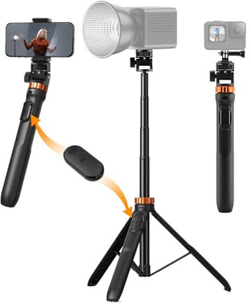 K&F CONCEPT MS24 Trípode Palo Selfie 175 cm Tripode iPhone con Conector de 1/4'' Palo Selfie GoPro, Mando a Distancia Bluetooth Compatible con iPhone/dji OSMO 360/dji OSMO Action 5 Pro/Insta 360 X5