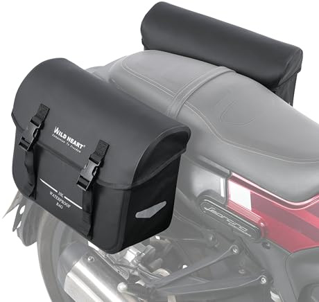 WILD HEART Motorradsatteltaschen wasserdichte Tasche Retro Tail Bag 20L(10L*2) für Sportster Softtail Dyna Road King kein Regenschutz notwendig