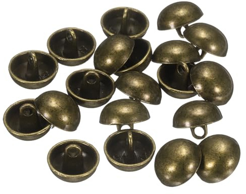 QUARKZMAN 20 stycken 12,5 mm metallknappar, halvrund svamphätta syknapp legering reservknapp för män kvinnor kavaj kostym ullrock skjorta jacka byxor sy hantverk kläder (brons)