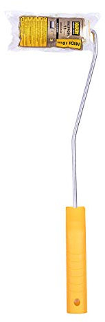 HARDY WORKING TOOLS Maler Set, Farbrolle und Farbwalze aus Polyester, Florhöhe 12mm, Länge 10cm, Durchmesse 30mm, weiß-gelb, A0180-550000