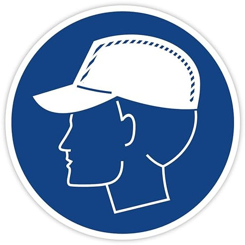 Aufkleber Gebotszeichen „Anstoßkappe“ Hinweis Folie selbstklebend | Ø5-30cm Made in Germany, Größe: Ø30 cm