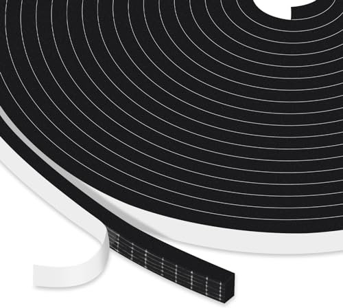 YIMIKI Upgraded Strong Adhesive Draft Excluder for Doors, Soundproof Closed Cell Foam Draught Excluder for Door Window AC Insulation, Waterproof Weatherstrip, Anti-Collision, Scratchproof, Total 15M