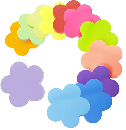 12 Farben Farbige Haftnotizen, Haftnotizen Klebezettel, Farbig Blätter Notizblöck Super Sticky Notes für Büro Zuhause Schule Sitzung (Pflaume Bossom+600 Blatt+70 * 70mm)