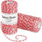 Rosso e Bianco Cordoncino Natalizio,2 Rotoli Spago Rosso e Bianco,2mm x 100m Naturale Corda di Spago Cordoncini Decorativi Spago Natalizio,Filo Cotone Spago per Cucina Cottura confezionamento Regali