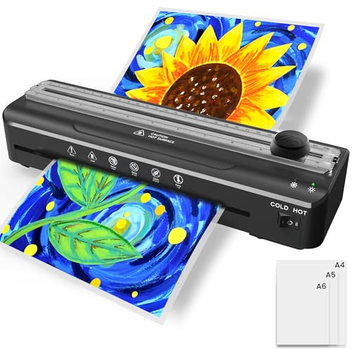 MAXDONE Laminiergerät A4 Laminiermaschine mit 20 Laminierfolien A4 A5 A6, Schnelles Aufwärmen, Heiß und Kalt Multifunktionales Laminator mit Papierschneider und Eckrunde