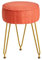 IBUYKE Teddy Samt Runde Fußstütze Hocker Ottoman, Make-up Eitelkeits Hocker Beistelltisch, Samt Ankleidetisch Sitz, Pouf Couch Hocker, für Wohnzimmer Schlafzimmer, Orange WBD009J