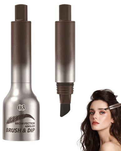 Augenbrauenstift Flüssig, Augenbrauenpinsel und Augenbrauen gel Set, Multifunktionaler Abgewinkelter Augenbrauen Bürste für Augenbrauen und Haaransatz,Wasserfest,Natürlich (Schokolade)