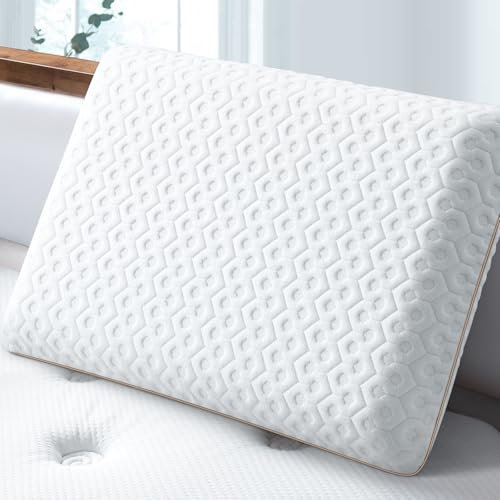 BedStory Gel Memory Foam Kissen 60x40, 6cm Höhe Mittelfest Kopfkissen für Seitenschläfer, Ergonomisches Kopfkissen mit abnehmbarem und waschbarem Bezug,Visco kopfkissen Öko-Tex Zertifiziert