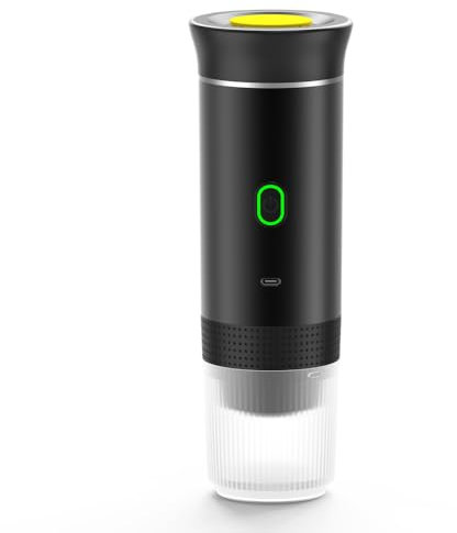 Gevvnss Portable Coffee Maker,3-in-1 Travel Espresso Machine,Compatible with Small Capsules,Ground Coffee,Self-Heating,USB-C,50 Brews per Charge,Ideal for Camping,Travel,Office and Home(Black,60ml)