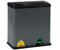EVRE Recycling Bin, Rectangular 2 Compartment Section 36L Waste Seperation Sortation System with Non Slip Base, Odour Seal, Removable Inner Compartments and Colour Coded (Grey)