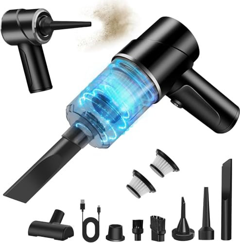 Zabatoco Aktualisierung 2025 Akku Handstaubsauger 12000PA Hand-staubsauger Kabellos Mini Auto-staubsauger 4 in 1 Staubsauger Gebläse&Gebläse Akkusauger Handstaubsauger für Auto,Küche Schwarz