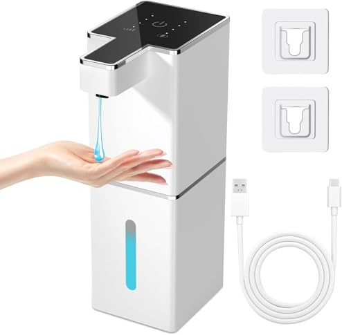 RDDAIPE 380ml Dispenser Sapone Automatico, Dispenser Automatico Sapone Muro, Dispenser Sapone Elettrico, Automatic Soap Dispenser, USB Ricaricabile, Impermeabile Ipx5, per Bagno, Cucina, Hotel