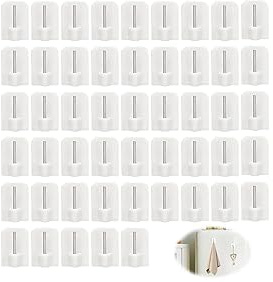 30Pcs Crochet Rideau, Crochets Autocollants en Plastique, Crochet Rideau sans Percage, Support Tringle Rideaux sans Percage pour Les Rideau sans Percer, Tringle Rideau, Cuisine, Bain