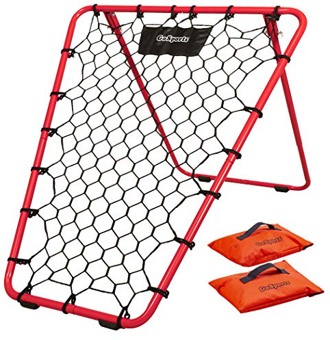 GoSports Basketball Rebounder with Adjustable Frame, Rubber Grip Feet and Sandbags - Portable Passback Training Aid