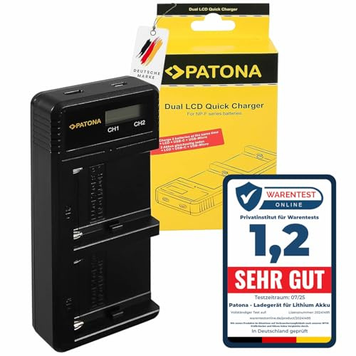 PATONA Dual LCD Cargador USB-C para Sony NP-F970 F750 F550 FM50 FM500H