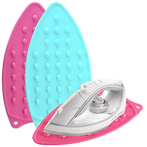 Set di 2 cuscinetti in silicone per asse da stiro, design perfetto per tappetino da stiro resistente al calore, resistente al calore e universale, colore: verde menta+rosa