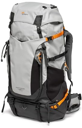 Lowepro PhotoSport PRO BP 70L, Backpack for Reflex and Mirrorless Cameras, Front and Rear Access, Removable Camera Insert, Accessory Straps, Size: S/M, Colour Dark/Light Gray