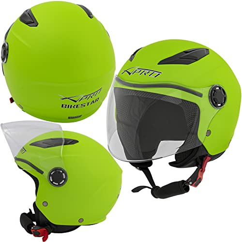 Casco Moto Scooter Niño Chicos Infantil Seguro Homologado ECE 22 06 Verde Mate XL
