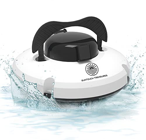 Cordless Robotic Pool Cleaner for Above Ground Pool - Automatic Swimming Pool Robot - 2-Motor Powerful Cleaning Vacuum Robots - Rechargeable Robotic Pool Cleaners for Inground Pools Up to 500 Sq.Ft.