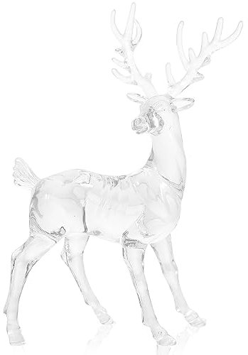 Ciieeo Rentier 2 Stück Klare Rentier-Elch-Figuren Aus Kristall Hirsch-Figuren Weihnachtsdekoration Glas-Elch-Figuren Für Tischdekoration Sammlertiere Rentier-Skulptur