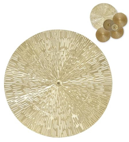 Tissting Decorazione da Parete Rotonda 24,5 cm Oro Ferro Vintage Decorazione Ornamento Medaglione Appeso a Parete per Soggiorno, Camera da Letto