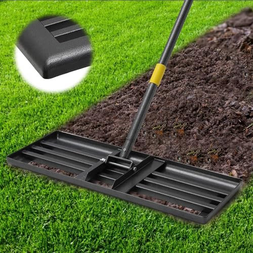 Rasenrechen Rasen Nivellierrechen Metall 182cm Golf Gartengras Surface Rasenwerkzeug Rakel für Rasen Rasenschieber Edelstahl Garten Hinterhof Rasen Flächenebner (68x25cm)