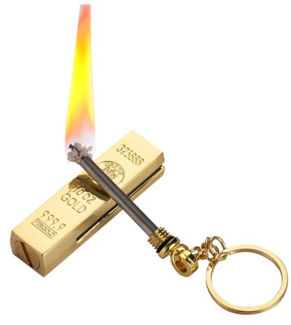 Briquet Porte-Clés à Allumette Permanente, Briquet en Métal, Allumeur étanche, Meilleures Idées EE Briquets et éQuipement d'urgence pour Barbecue de Camping (KérosèNe Non Inclus)