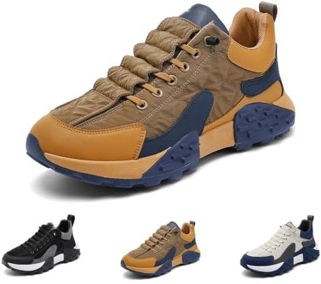 Sneaker Ortopedica Comfort da Uomo 2024, Scarpe Ortopediche Traspiranti Antiscivolo Impermeabili da Uomo, Scarpe Ortopediche Slip-On con Cuscino d'Aria da Uomo ( Color : marrone , Size : 42 EU )