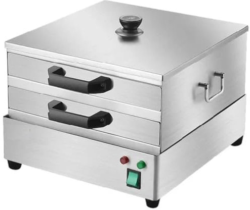 Machine à rouleaux de nouilles de riz,cuiseur vapeur électrique cantonais à 2 niveaux for rouleaux de vermicelles cuits à la vapeur,cuiseur à vapeur électrique multifonction avec 3 plateaux de cuisson