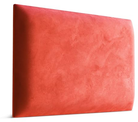Muralo - Samt Wandkissen Stoff Polster-Paneel für Schlafzimmer Wohnzimmer Bett Wandpolster Bettkopfteil Lendekissen Modern Luxus Gepolstert Magic Velvet (Rot, 60 cm x 40 cm)