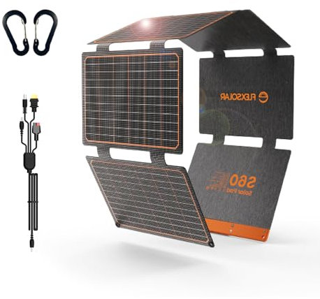 Paneles Solares de 60w, Cargador Solar Plegable Portátil IP67 Fuente de Alimentación de Emergencia de Campamento Impermeable, Adecuado para Pequeños Generadores,Fuente de Alimentación móvil, PC
